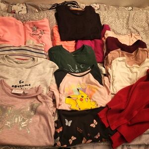 Bundle of girl's shirts and sweatshirts size 6